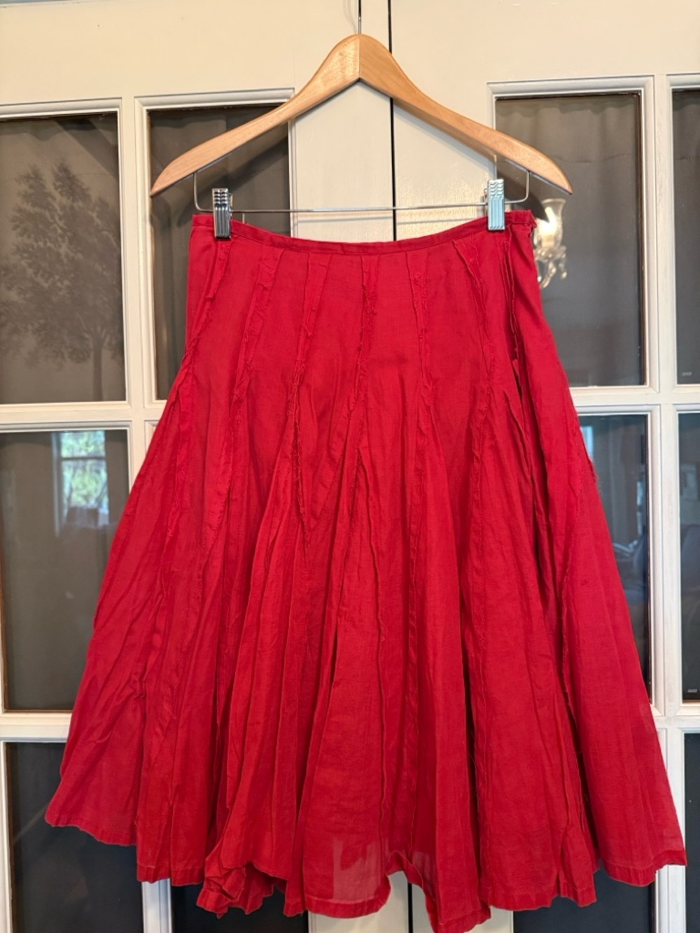 French Girl torn seam pleated skirt